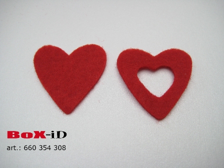 Hearts felt : red 25 mm (120pcs)